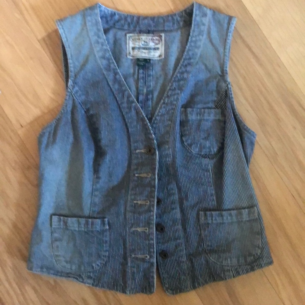 Vintage Denim Stripe Lauren Jeans by Ralph Lauren Vest